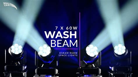 SPACE LIGHTS WASH BEAM RGBW ZOOM 7X60W - YouTube