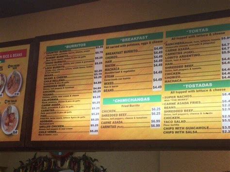 Menu At Los Betos Restaurant Boise W State St