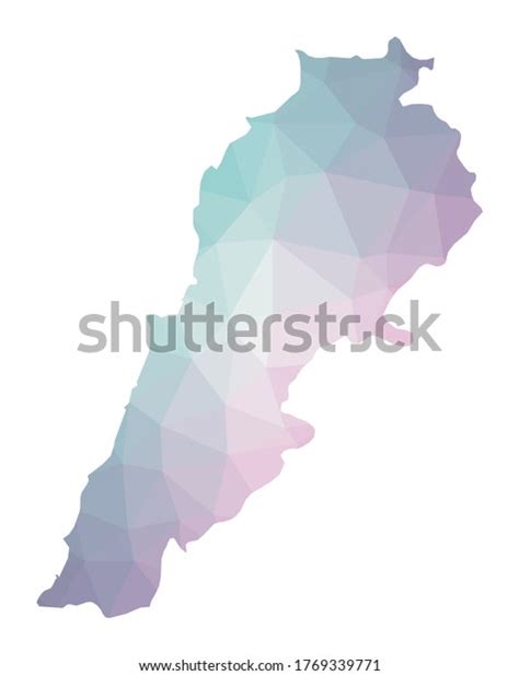 Polygonal Map Lebanon Geometric Illustration Country Stock Vector