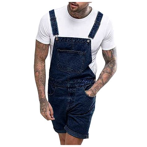 Cllios Mens Bib Overalls Denim Regular Fit Adjustable Strap Washed