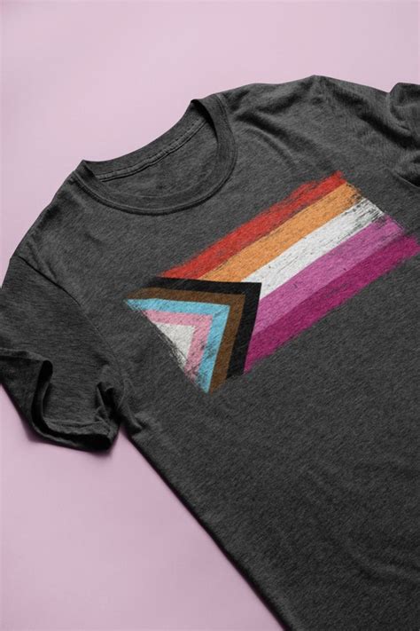 Inclusive Lesbian Pride Flag Vintage Paint Style Progress Etsy