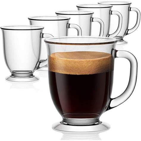 Treasurecabinet Clear Coffee Mug 15 Oz Large Glass Mugs With Handles For Hot Beverages Clear