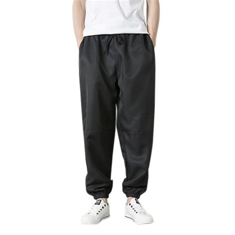 Men Fashion Hip Hop Drawstring Elastic Waist Harem Pants Jogger Pants