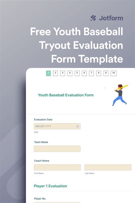 Free Youth Baseball Tryout Evaluation Form Template Evaluation Forms