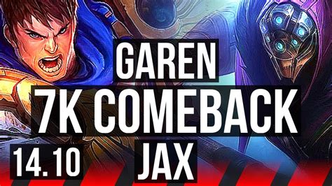 Garen Vs Jax Top 7k Comeback 37k Dmg 11 3 5 Euw Master 14 10