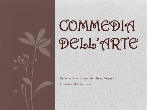 Ppt Commedia Dellarte Powerpoint Presentation Free Download Id