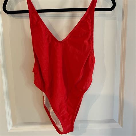 Nasty Gal Swim Nasty Gal Red Sexy Onepiece Swimsuit Baywatch Style