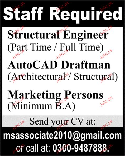 Structural Engineers Autocad Draftsman Job Opportunity Job