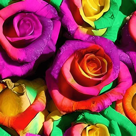 Tie Dye Roses Pattern · Creative Fabrica