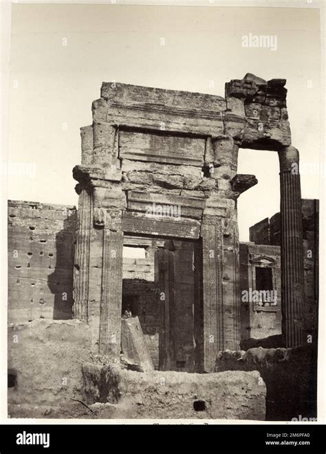 19th Century Photograph Temple Of The Sun Palmyra Homs Syria Stock