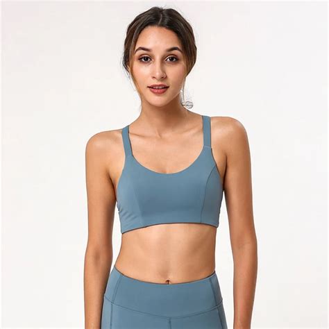 Soft Naked Feel Crisscross Back Push Up Sports Bra Oh La Chic
