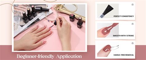 Amazon Beetles Gel Nail Polish Kit 6 PCS Jelly Gel Polish Nude Pink Color Gel Neutral