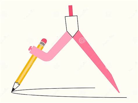 Compass With Pencil Doodle Vector Illustration Isolated Stock Vector Illustration Of Office