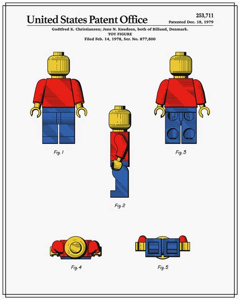 Lego Man Patent Colour Digital Art By Finlay Mcnevin Pixels