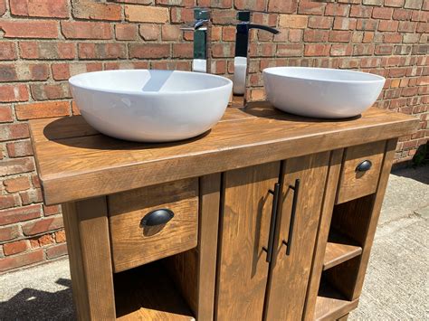 Hand Crafted Double Basin Vanity Unit Wash Stand His Etsy Uk