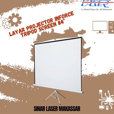 Jual LAYAR PROJECTOR INFORCE TRIPOD SCREEN 84 INCH LAYAR PROYEKTOR