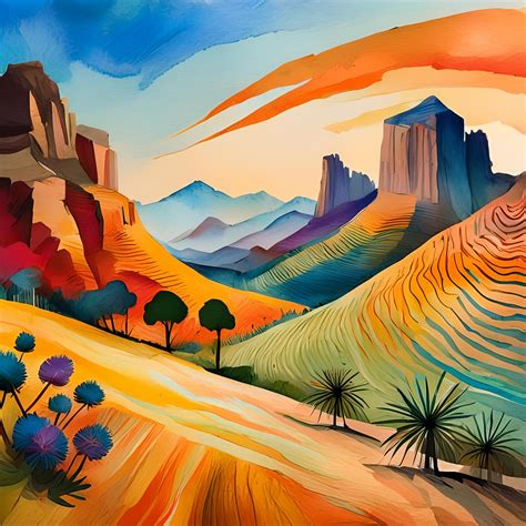 Desert Landscape Art Illustration Free Stock Photo Public Domain Pictures