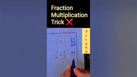 How To Multiply Fractions Maths Tricks Youtube