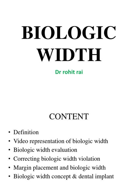 Biologic Width | Dental Implant | Human Head And Neck