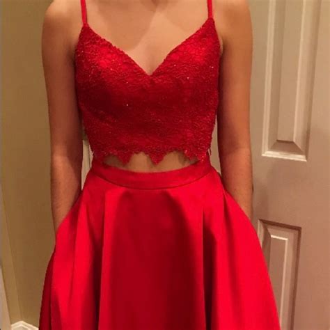 Alyce Paris Dresses Alyce Paris Two Piece Red Prom Dress Size