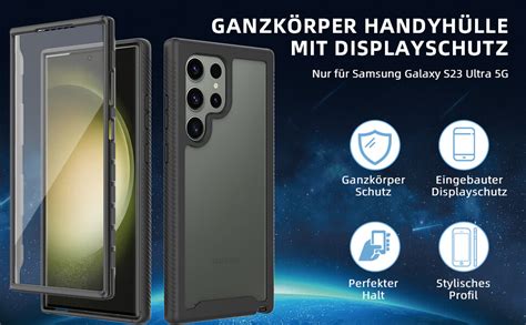 Leedia Ganzkörper Kompatibel mit S23 Ultra Hülle 360 Grad Handyhülle