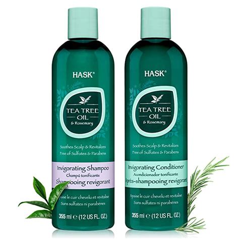 Hask Tea Tree Oil And Rosemary Shampoo And Conditioner Set Soothing And Restoring Scalp Care