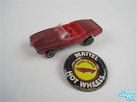 1967 Mattel Hot Wheels Custom Firebird Red With Button 1A