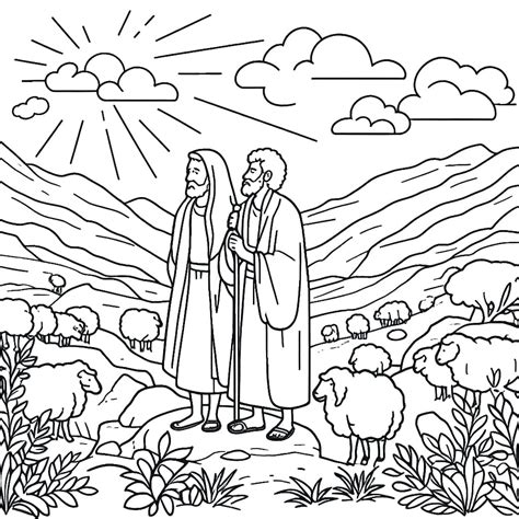 Abraham And Isaac Coloring Pages Coloringlib