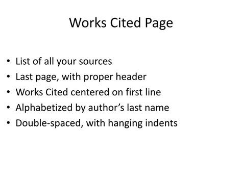works cited page powerpoint    id