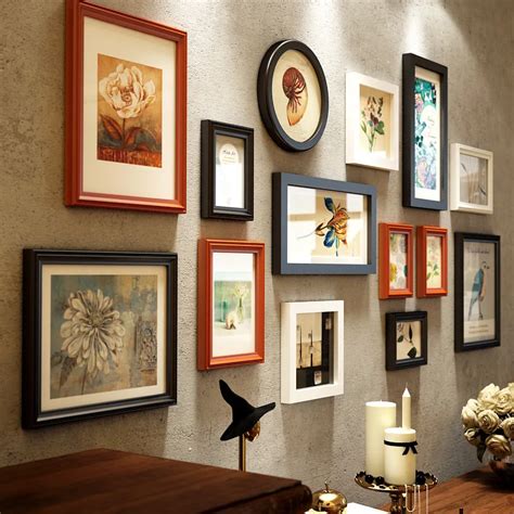 New Creative Multi colors European Style 14pcs Photo Frames Set Wooden ...