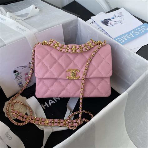 Chanel As3580 Small Flap Bag Lambskin Lambskin And Gold Tone Metal Pink