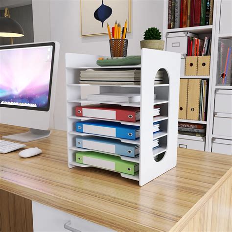 Buy Natwind Office 7 Tiers File Paper Organizer For Desk Desktop White