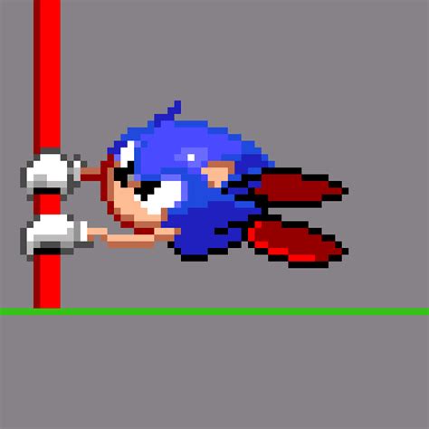 Pixilart Sonic 2 Sonic Hanging On To A Metal Pole By Chris Oc