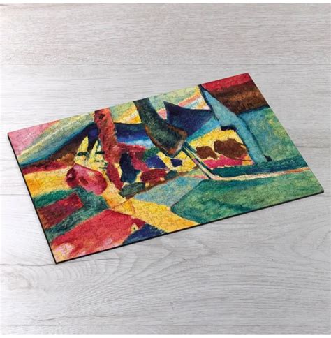 Landscape With Two Poplars By Wassily Kandinsky Wooden Jigsaw Puzzle