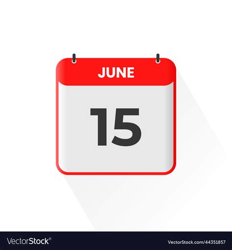 15th june calendar icon june 15 calendar date Vector Image