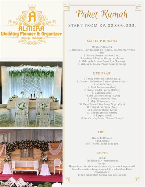 Paket Pernikahan Di Rumah Oleh Almira Wedding Planner Organizer