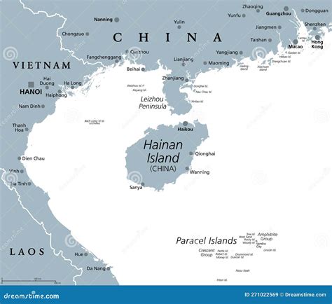 East Asia Map Hainan Island