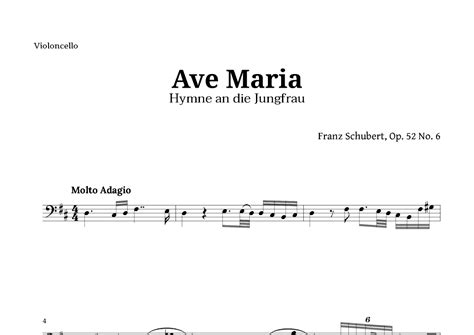 Ave Maria By Schubert For Cello Arr Langanho By Schubert Sheet Music