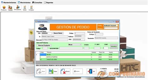 Sistema De Gestion De Pedidos Ventas Compras Compubinario