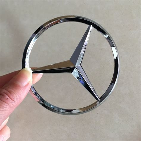 Logo Embl Me Mercedes Toile Chrome Hayon Coffre Mm Noir Chrome