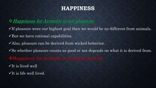 Aristotle S Concept Of Happiness Ppt