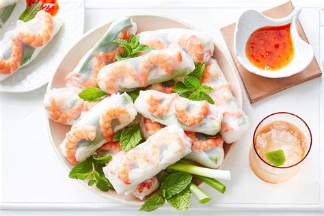 Vietnamese Prawn And Mint Rice Paper Rolls Recipe Cart
