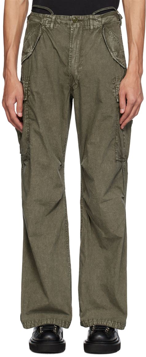 R13 Pantalon Cargo Ample Kaki SSENSE France