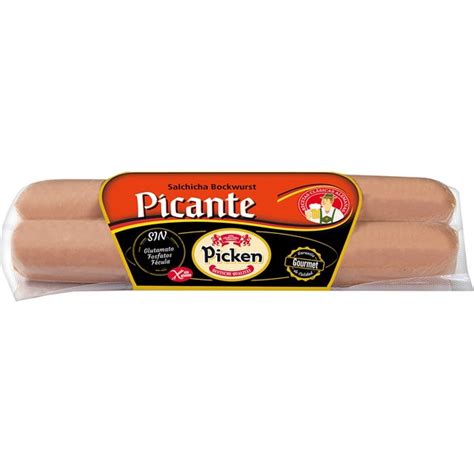 Salchichas Bockwurst Cocidas Y Ahumadas De Cerdo Picantes Sin Gluten