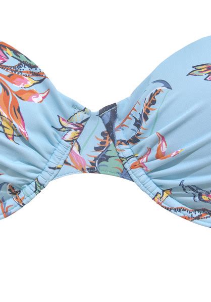 Lascana B Gel Bikini Top Malia Hellblau Bedruckt Cup C