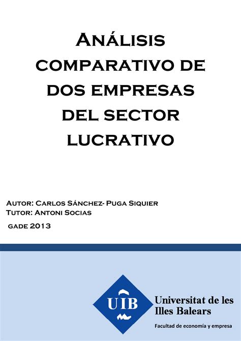 Analisis comparativo empresa España Anlisis comparativo de dos