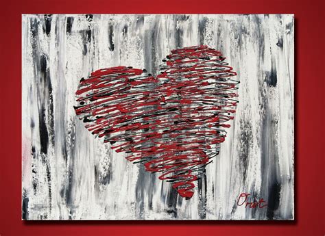 Red Heart Art Original Painting Hearts Red Heart Heart Painting