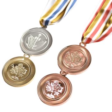 Collection Of Gold Silver And Bronze Winner Award Medals Gold Winner