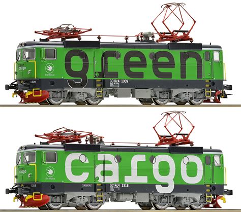 Roco Set Of 2 Electric Locomotive Rc4 In Green Cargo Digital With Sound