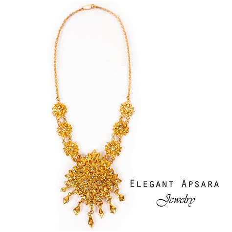 Khmer Cambodian Gold Necklace And Earrings Khmer Traditional Dance Wedding